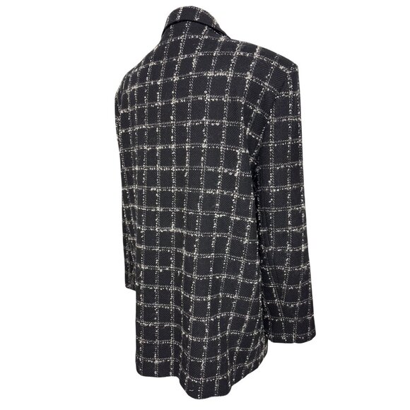 Vintage Alfred Dunner Womens Wool Blazer 42/22W Black & White Checkered - Picture 8 of 12